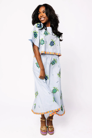 TURTLE FRINGE MIDI SKIRT