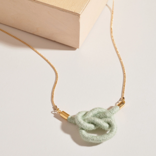 Square Fiber + Chain Necklace