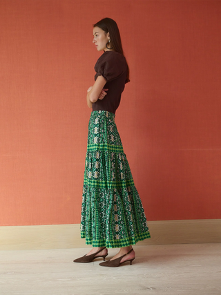 Tiered Maxi Skirt - Garland Green