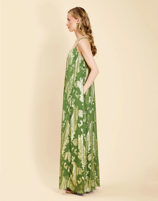 Pietro Convertible™ Cape Gown - Evergreen Metalic