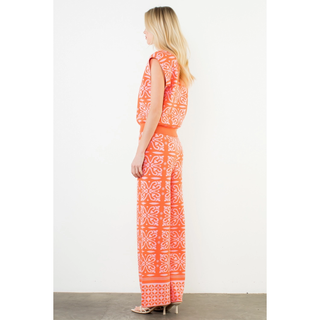 Sharon Sleeveless Pattern Knit Top