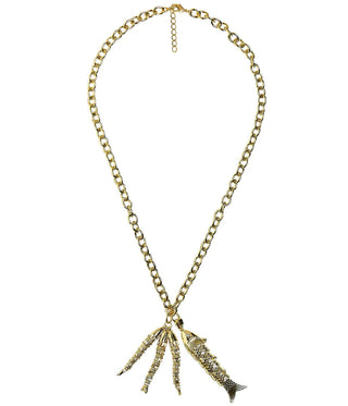 Lucky Double Fish Necklace- Momma and Baby Fish - Three