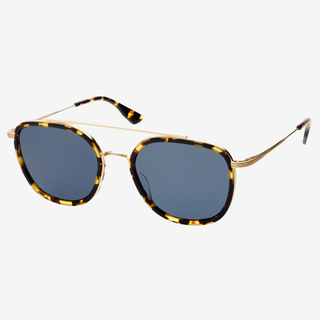 Weston Acetate Round Unisex Sunglasses - Yellow Tortoise / Gray