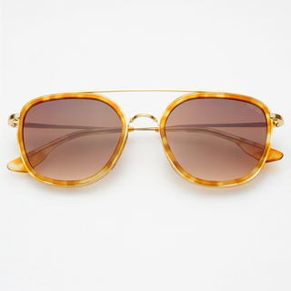 Weston Acetate Round Unisex Sunglasses - Light Tortoise / Brown