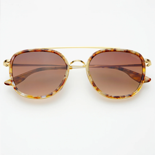 Weston Acetate Round Unisex Sunglasses - Brown Pearl