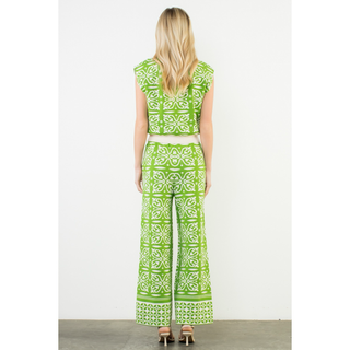 Kathy Floral Pattern Knitted Pants