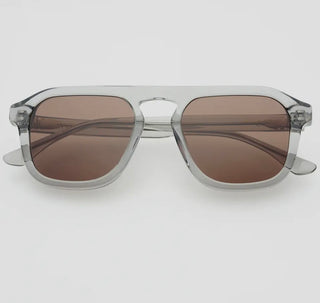 Addison Acetate Aviator - Crystal Gray / Brown