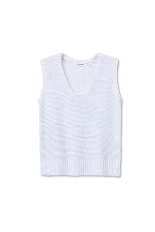 PEGGY COTTON SWEATER TANK TOP - WHITE