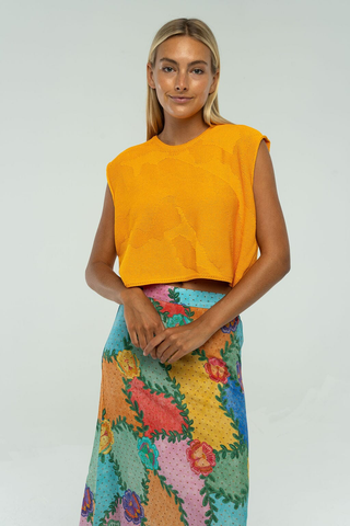 Laura Sleeveless Sweater - Orange