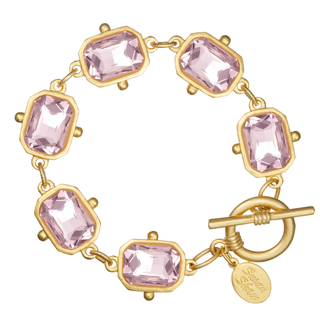 Light Pink Rectangle Crystal Bracelet