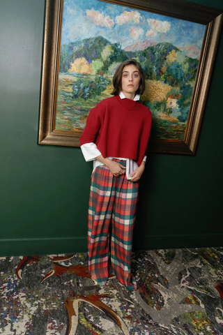 Sarah Plaid Pants - Checker Pink