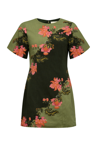 Monroe Dress - Green Bloom Mix