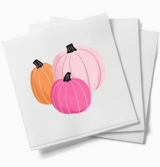 Pumpkin Trio Cocktail Napkins Pink Orange