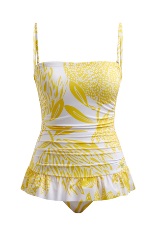 Skirted Swimsuit - Yellow Protea