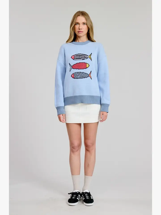 Happy Sardines Sweater - Blue