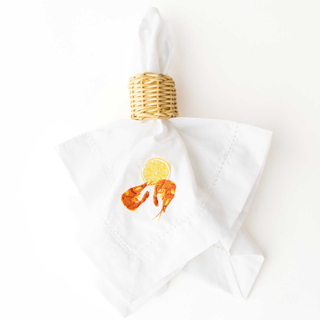 Lemon Prawns Embroidered Dinner Napkin