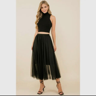 MITZY - Mesh Long Skirt