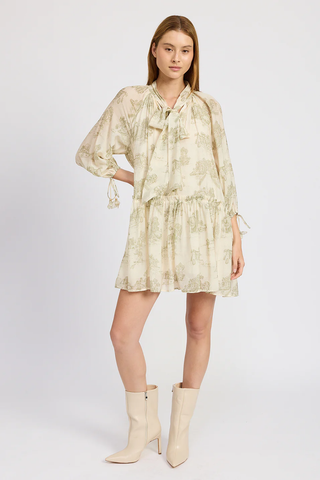 Leighton Mini Dress - Cream Olive
