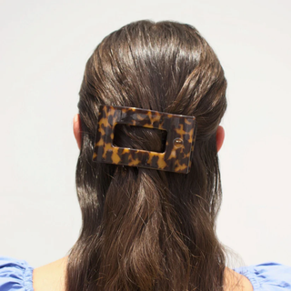 Tortoise Medium Flat Rectangle Hair Clip