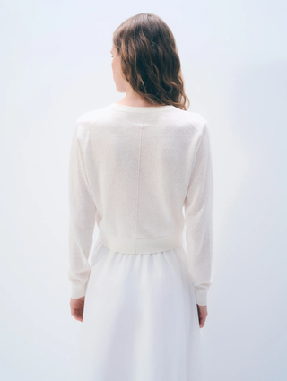 Linen Blend Cardigan - White