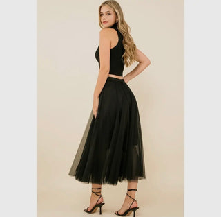 MITZY - Mesh Long Skirt