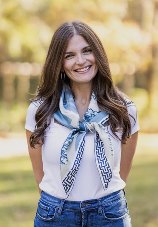 Blue Quail Pair Silk Scarf