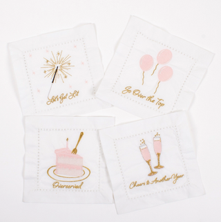 Birthday Girl Embroidered Cocktail Napkin Set