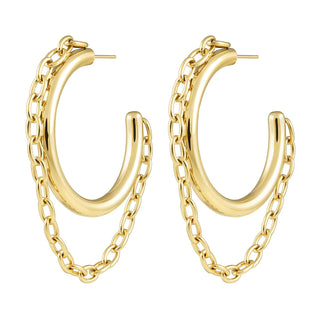 Gianna Chain Hoop - Gold