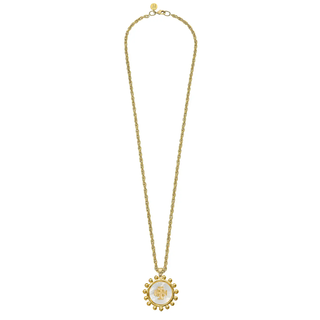 Mother of Pearl Jerusalem Necklace On 30" Gold Chain