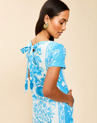 Adria Midi Dress - Florentine Blue