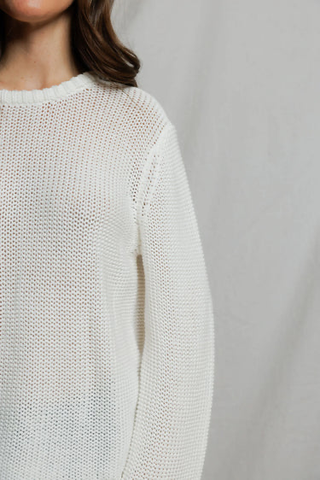 Margaret Boxy Crewneck Sweater - White