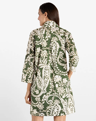 Helen Dress - Wild Paisley Loden Gold