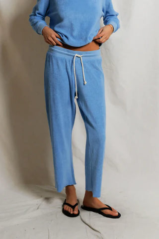 ELIANA TERRY DRAWSTRING PANT - PACIFIC BLUE