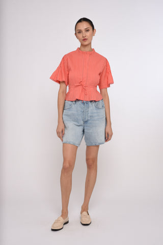 Mirra Short Sleeve Top - Orange Peach