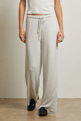 Maddie - Brushed Waffle Drawstring Pant - Ash