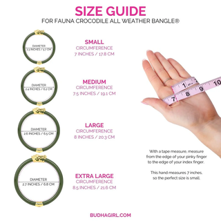 Fauna Crocodile All Weather Bangle® (AWB®) - Jade- MED