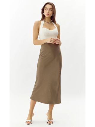 Becky Midi Skirt - Moss Green