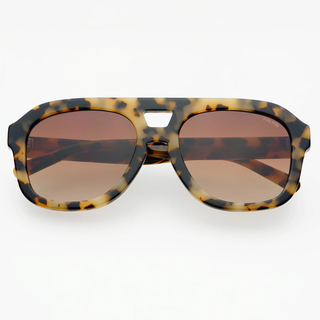 Voyager Oversized Aviator Sunglasses - Milky Tortoise