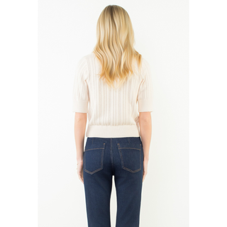 Weeston Polo Knit Top - Cream