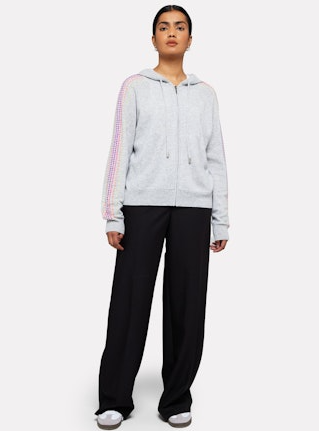 Stardust Sleeve Hoodie - Super Grey