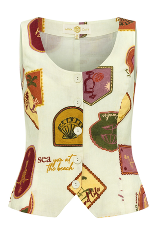 Phoebe Vest - Mauve Stamp