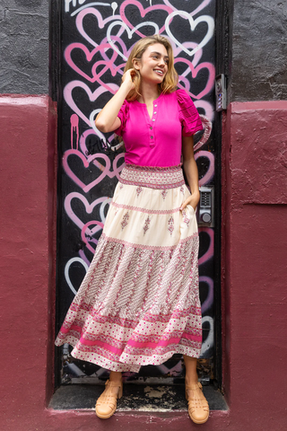 Luelle Skirt - Jaqueline Print Pink