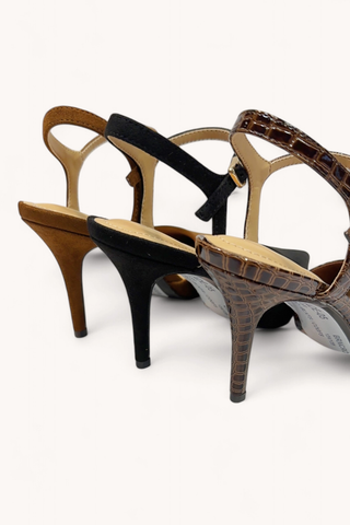 Blade-05 Chic Pointed-Toe Ankle Strap Stiletto - Cognac Suede