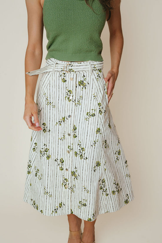 Haven Skirt - Pinstripe Floral