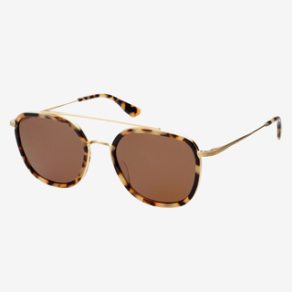 Weston Acetate Round Unisex Sunglasses - Milky Tortoise / Brown
