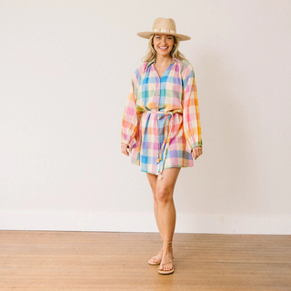 Rainbow Plaid Pippa Dress