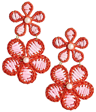 Marigold - Two - Tone - Raffia Earring