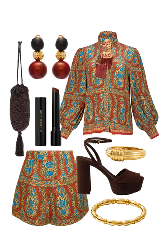Karis Blouse - Amber Glen Brown