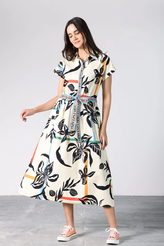 Rylie Dress - Striped Floral