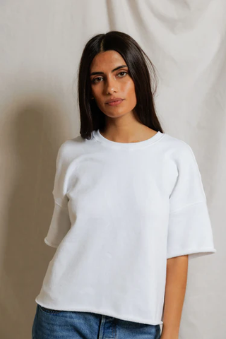 Ezra Short Sleeve Sweatshirt - White